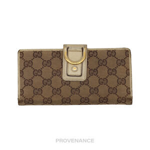 🔴 Gucci GG Canvas Long Wallet - Ivory